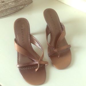 Bronze Strappy Heels 7